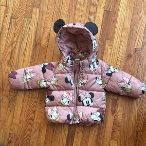 H&M Light Pink Disney Puffer Jacket
